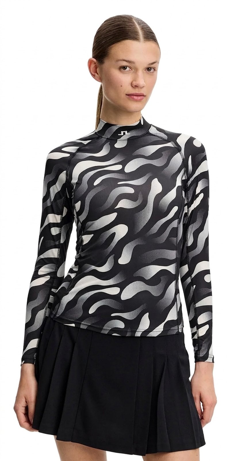J.Lindeberg Ella Print Compression top femme, bunker fade black moonbeam
