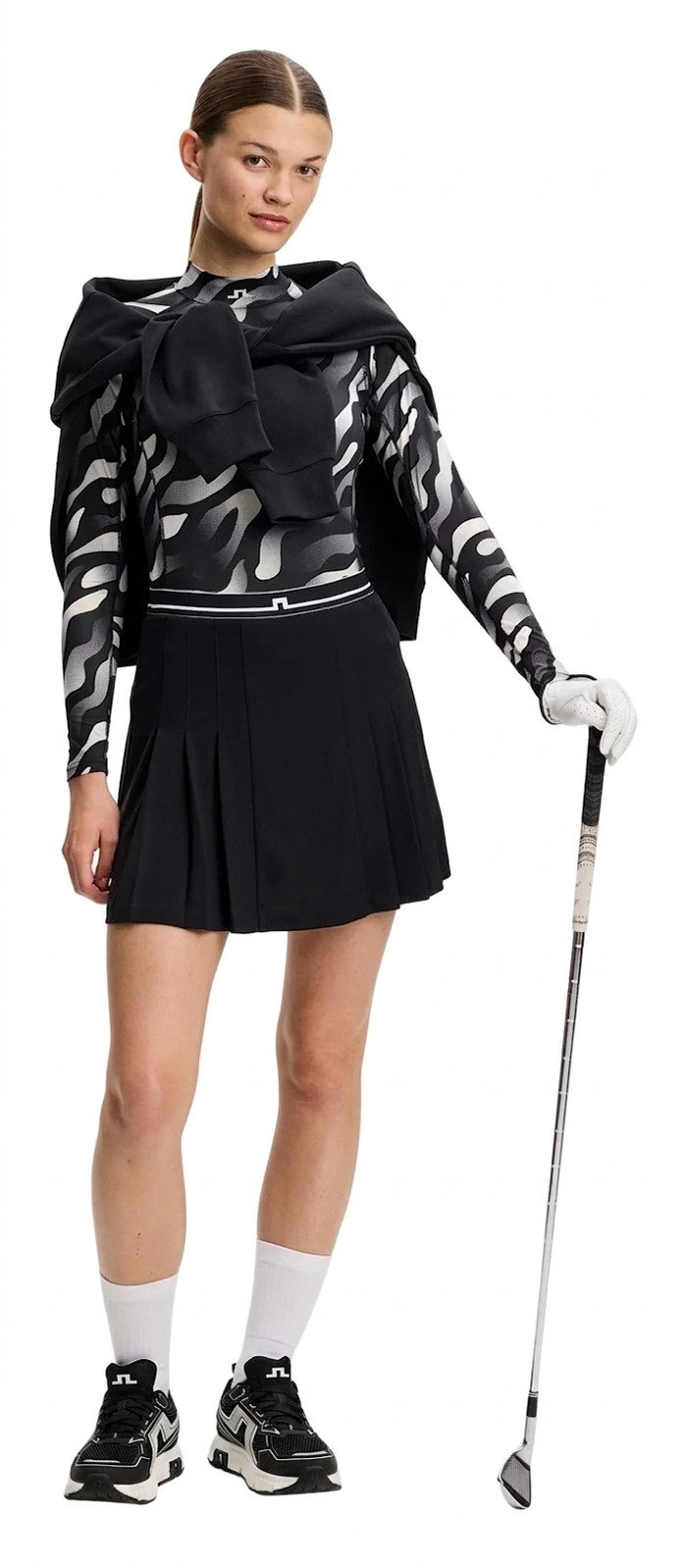 J.Lindeberg Ella Print Compression top femme, bunker fade black moonbeam