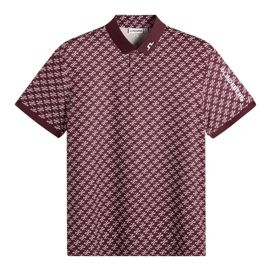 J.Lindeberg Tour Tech Print polo femme, cardi jacquard - winetasting