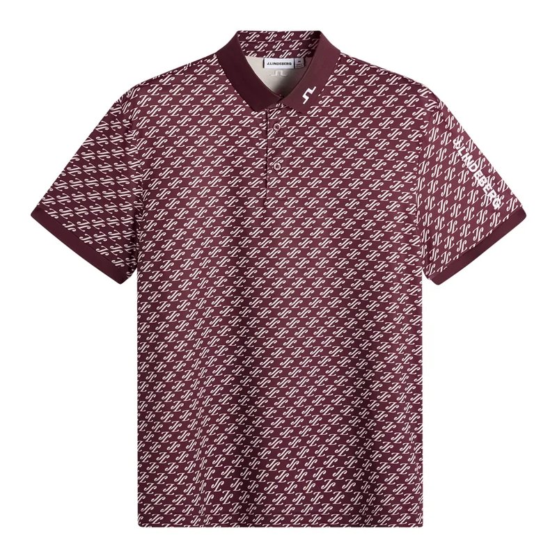 J.Lindeberg Tour Tech Print polo femme, cardi jacquard - winetasting
