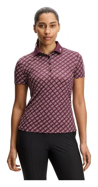J.Lindeberg Tour Tech Print polo femme, cardi jacquard - winetasting