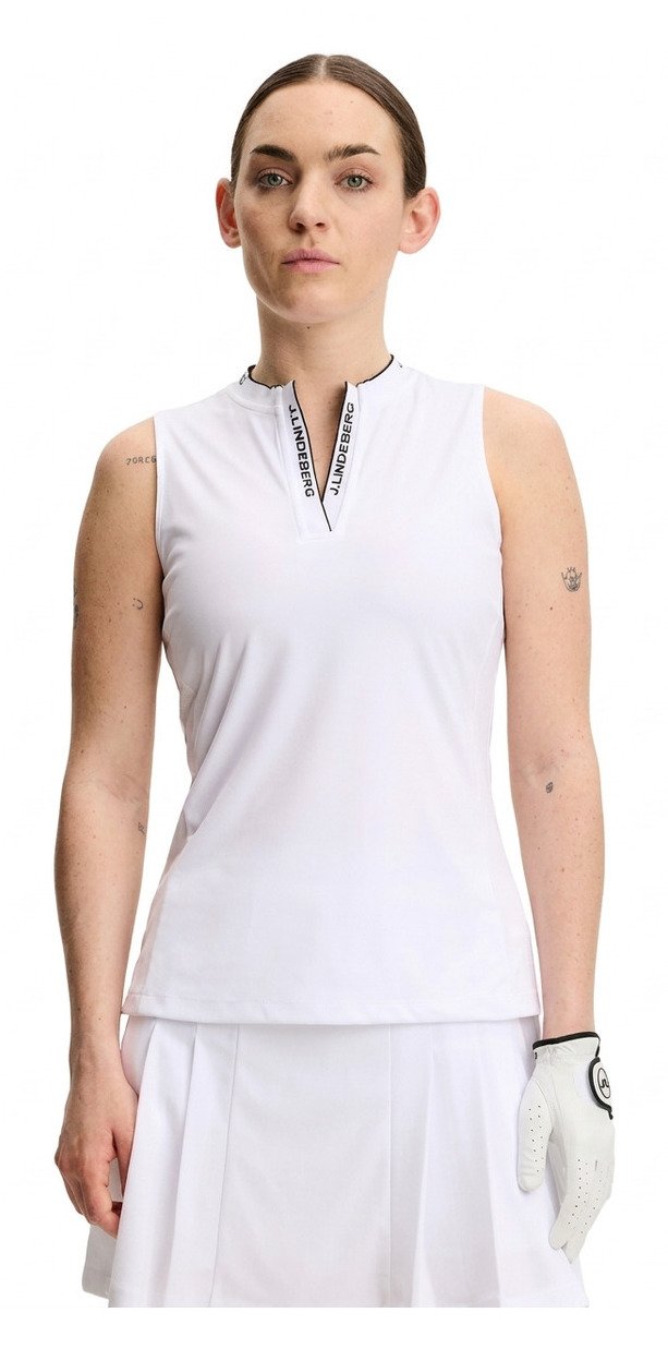 J.Lindeberg Leya Sleeveless polo femme, blanc