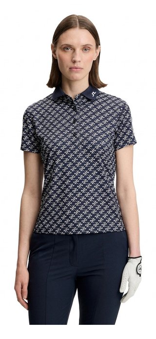 J.Lindeberg Tour Tech Print polo femme, cardi jacquard - JL Navy