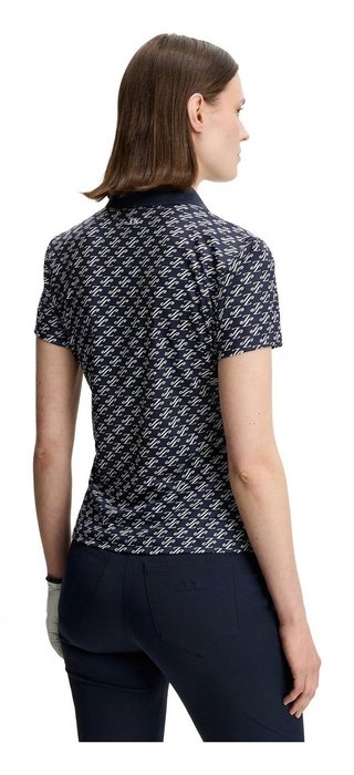 J.Lindeberg Tour Tech Print polo femme, cardi jacquard - JL Navy