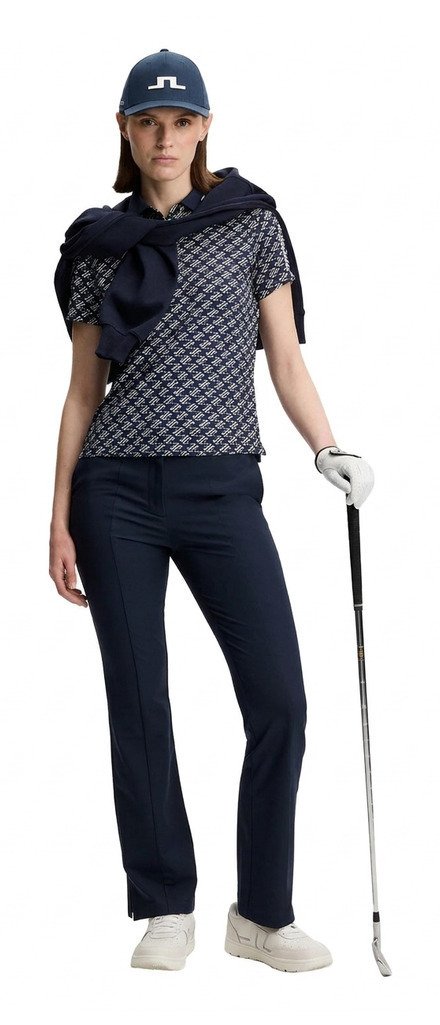 J.Lindeberg Tour Tech Print polo femme, cardi jacquard - JL Navy
