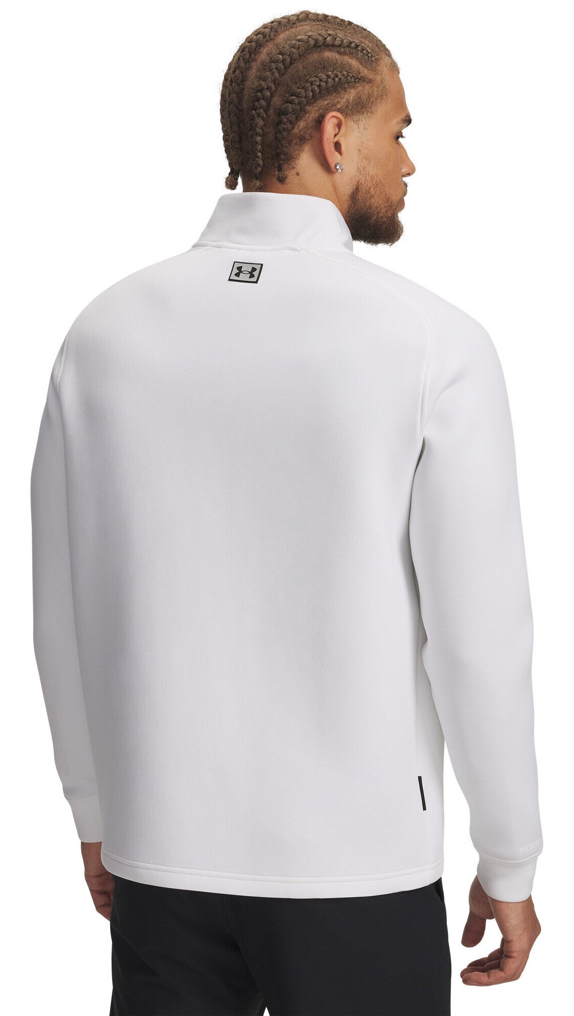 Under Armour Drive Pro Hybrid sweat 1/2 zip homme, blanc/noir