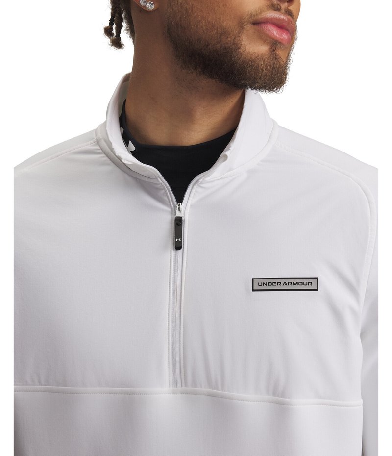 Under Armour Drive Pro Hybrid sweat 1/2 zip homme, blanc/noir