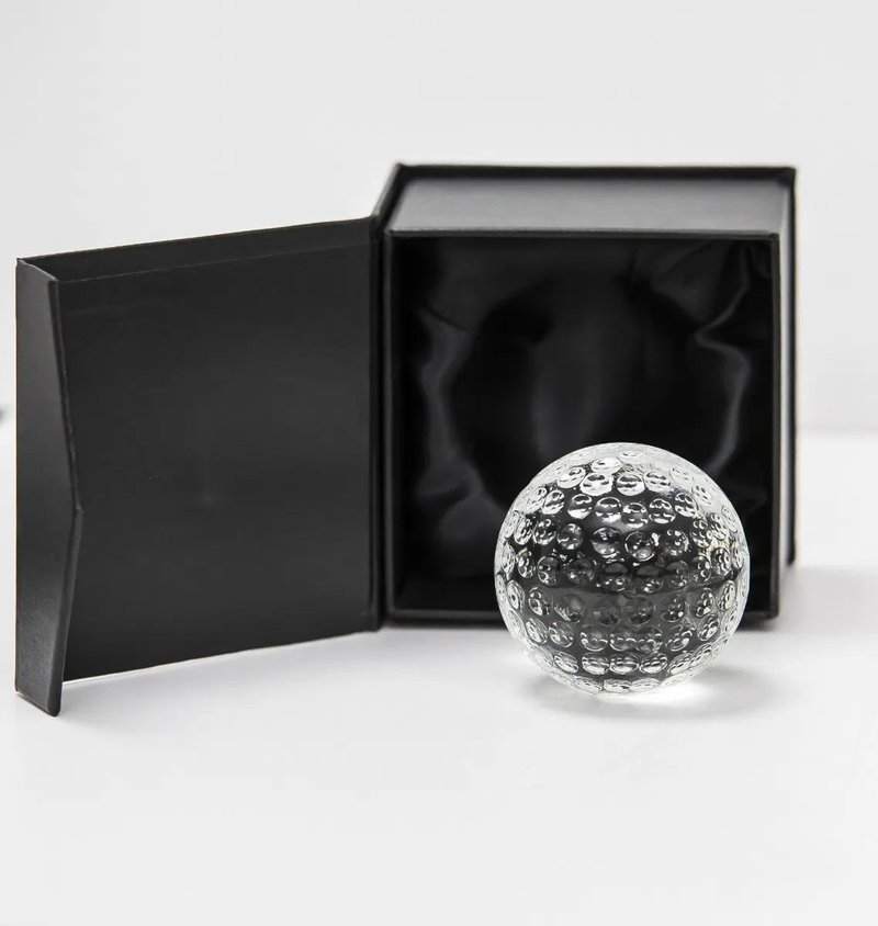 Longridge Crystal Golf Ball Paper Weight Trophy
