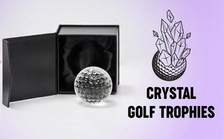 Longridge Crystal Golf Ball Paper Weight Trophy