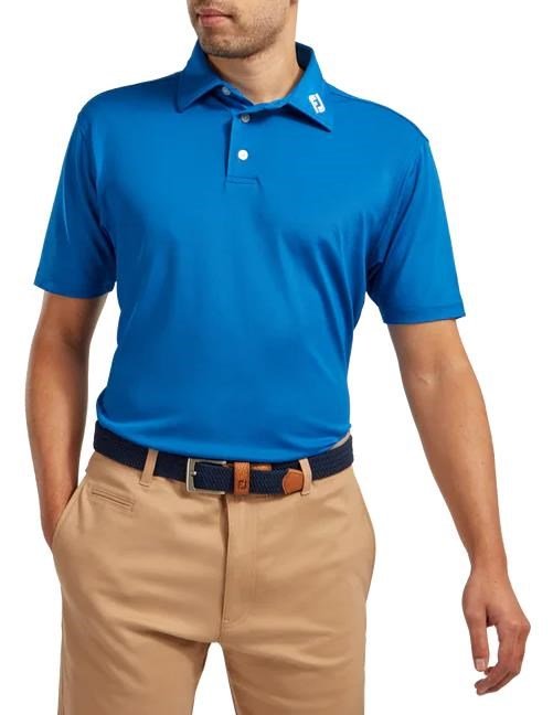 FootJoy Stretch Pique Solid polo homme, bleu cobalt