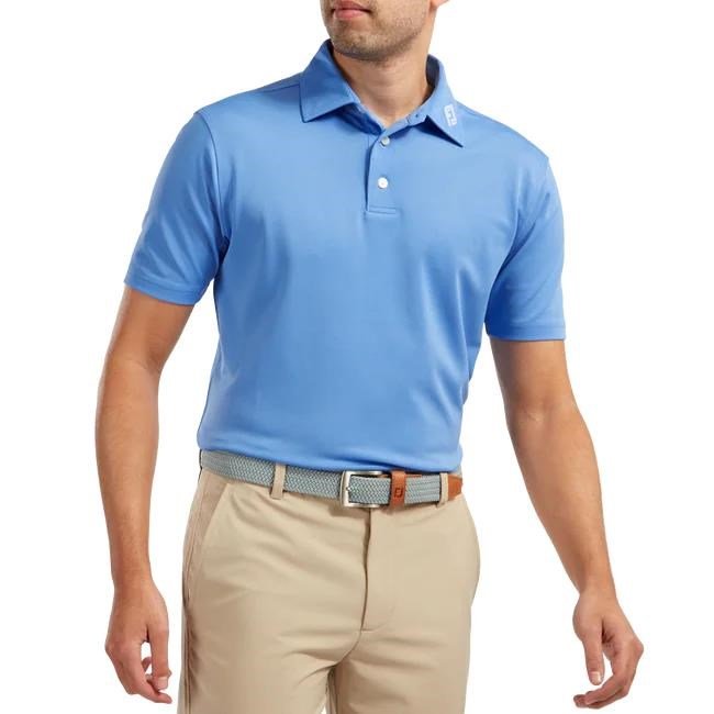 FootJoy Stretch Pique Solid polo homme, bleu clair