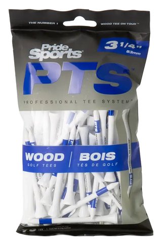 Pride Professional Tee System Prolength Plus tees en bois bleus 83mm (3 1/4"), 75 pièces