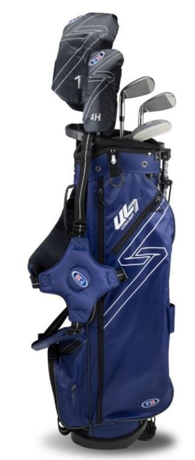 U.S. Kids Golf UL7-63 (160cm) W10 5-Club junior set de golf, acier/graphite + sac trépied, marine