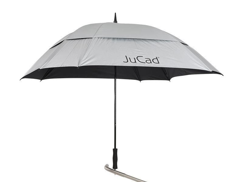 JuCad parapluie de golf anti-vent 68" avec épingle, argent (avec protection UV)
