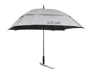 JuCad parapluie de golf anti-vent 68" avec épingle, argent (avec protection UV)