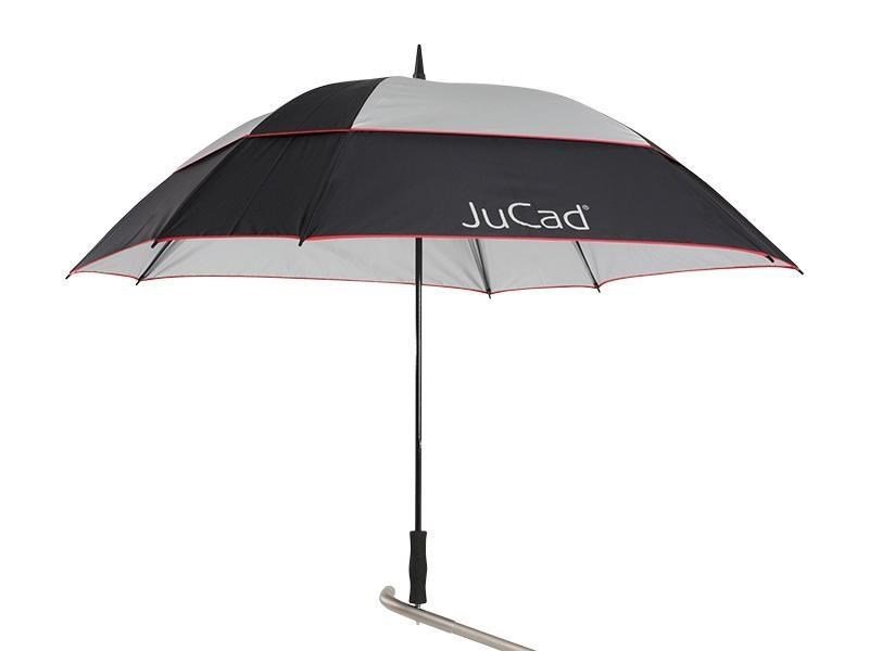 JuCad parapluie de golf résistant au vent 68" avec épingle, noir/argent/rouge
