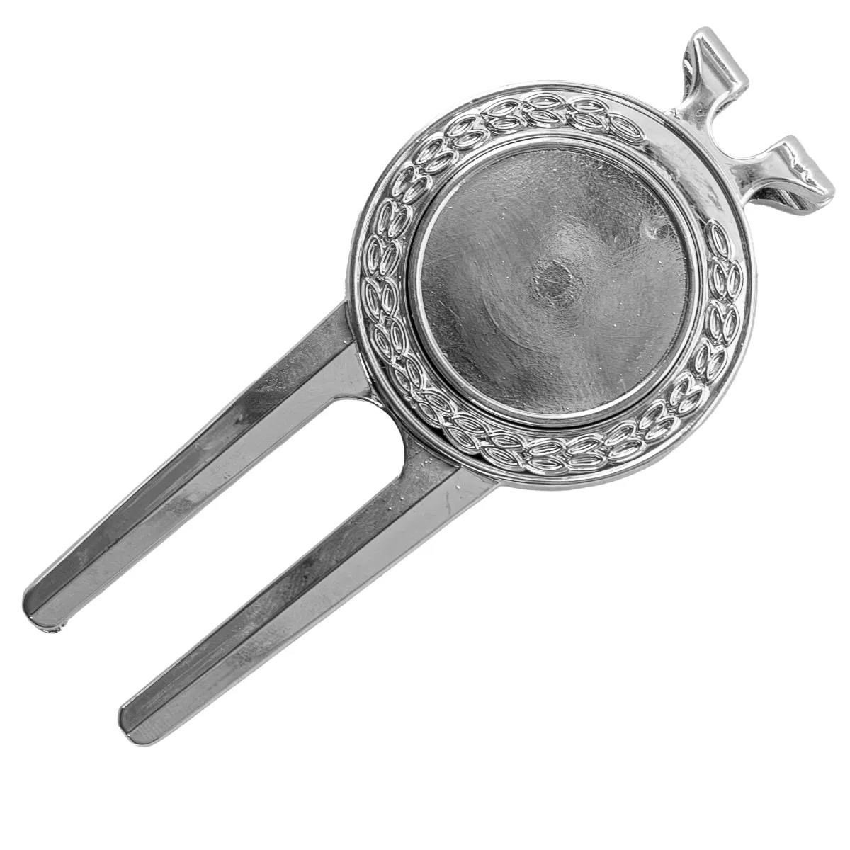 Longridge Laurel Pitchfork And Clip fourchette de golf avec clip, argent
