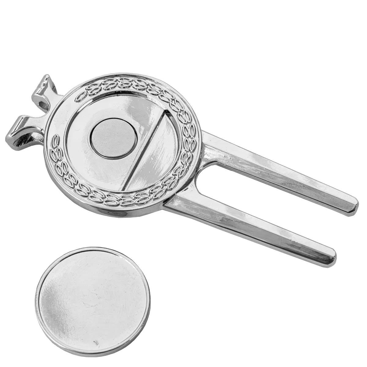 Longridge Laurel Pitchfork And Clip fourchette de golf avec clip, argent