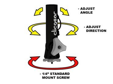 Clicgear Umbrella Angle Adjuster accessoire de chariot, noir/gris