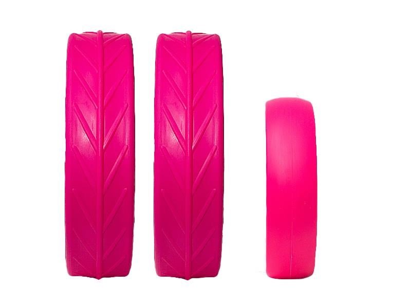 JuCad tires - 2 roues arrière, 1 roue avant, rose