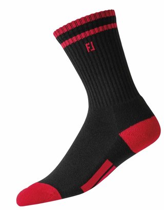 FootJoy ProDry Crew chaussettes junior, noir/rouge