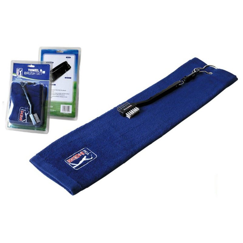 PGA Tour Golf Towel and Club Brush Set, bleu marine