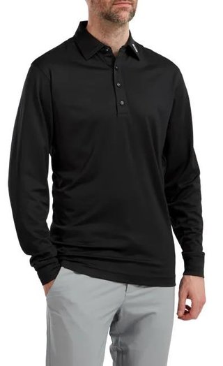 FootJoy Long Sleeve Thermocool Self Athletic Fit polo homme, noir