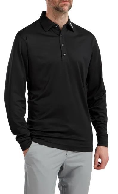 FootJoy Long Sleeve Thermocool Self Athletic Fit polo homme, noir