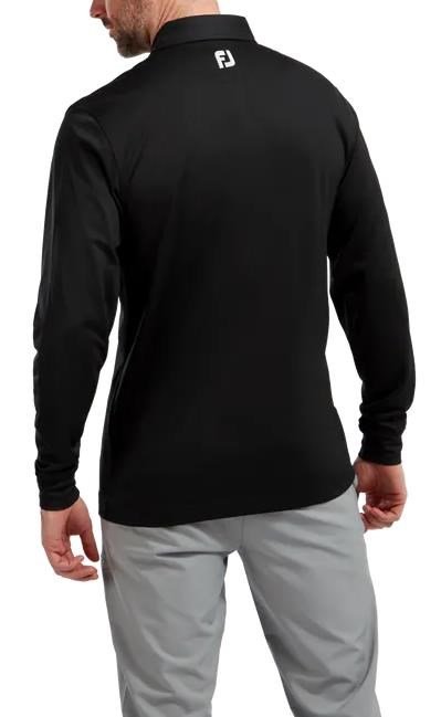 FootJoy Long Sleeve Thermocool Self Athletic Fit polo homme, noir