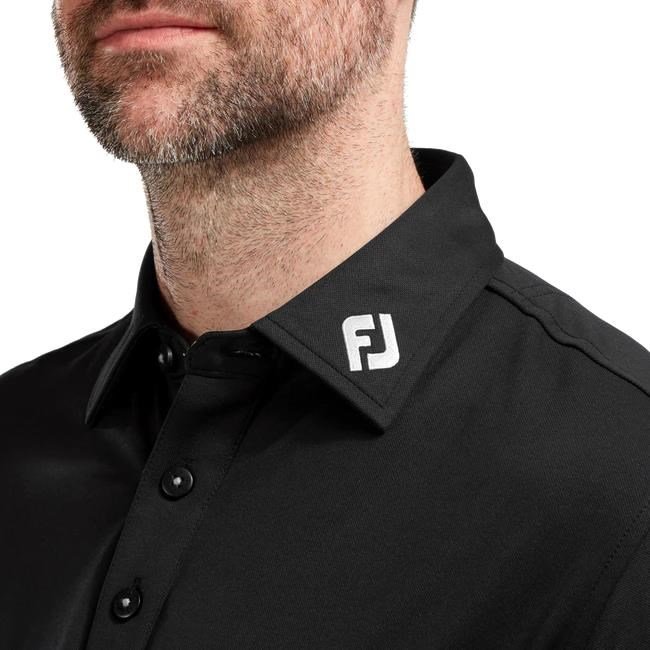 FootJoy Long Sleeve Thermocool Self Athletic Fit polo homme, noir