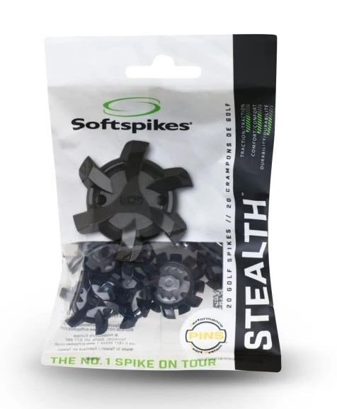 SoftSpikes Softspikes Stealth crampons de golf, noir/argent, PINS (20pcs)