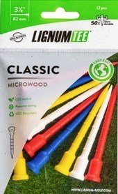 Lignum Tee 82mm (3 1/8") 12pack couleurs assorties
