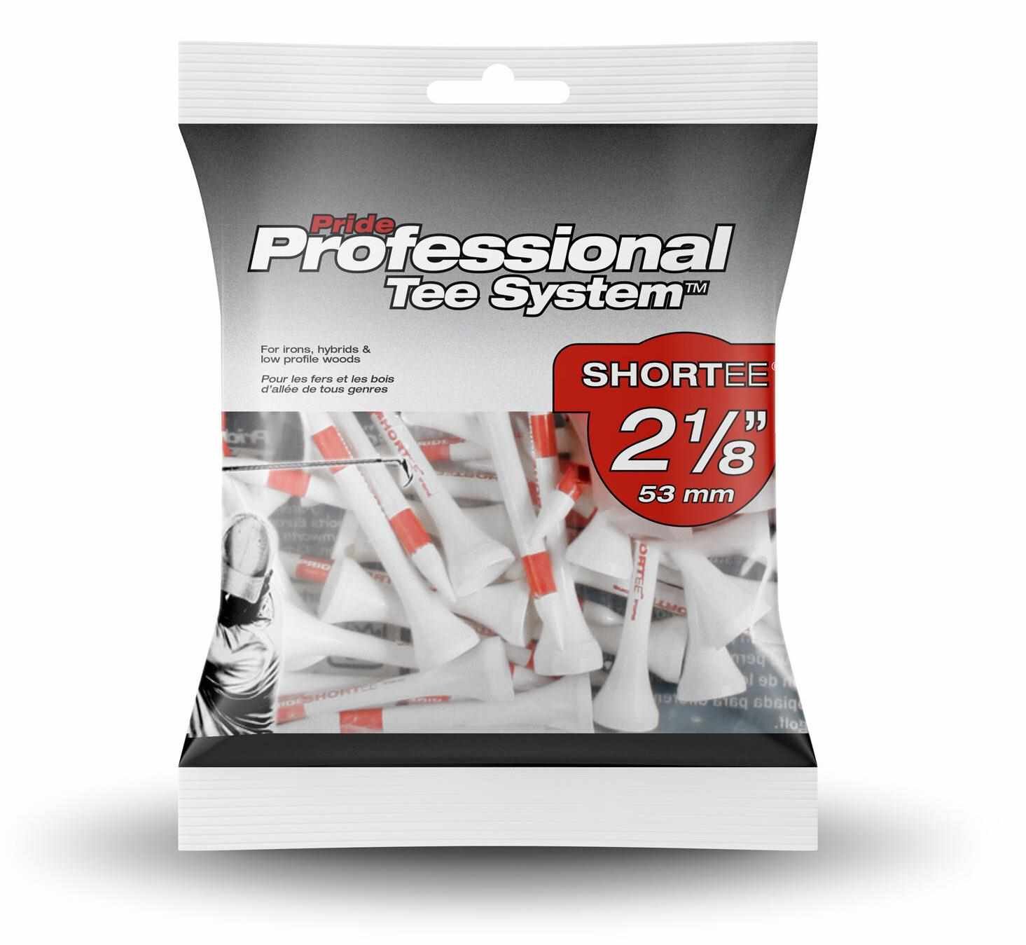 Pride Professional Tee System Prolength Short Red wood tees 53mm (2 1/8"), 25tees