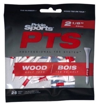 Pride Professional Tee System Prolength Short Red wood tees 53mm (2 1/8"), 25tees