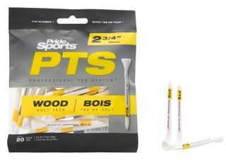 Pride Professional Tee System Prolength Yellow tees en bois 69mm (2 3/4"), 20 tees