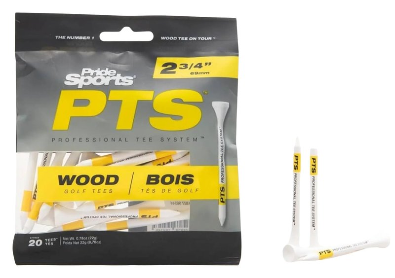 Pride Professional Tee System Prolength Yellow tees en bois 69mm (2 3/4"), 20 tees
