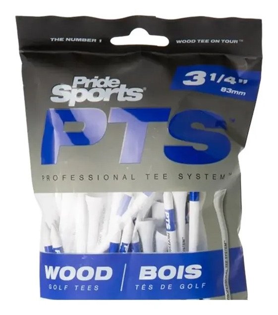 Pride Professional Tee System Prolength Plus tees en bois bleus 83mm (3 1/4"), 15 tees