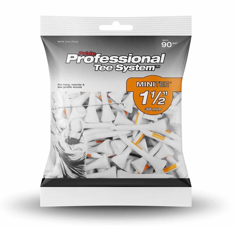 Pride Professional Tee System Prolength Mini tees en bois orange 38mm (1 1/2"), 90 tées
