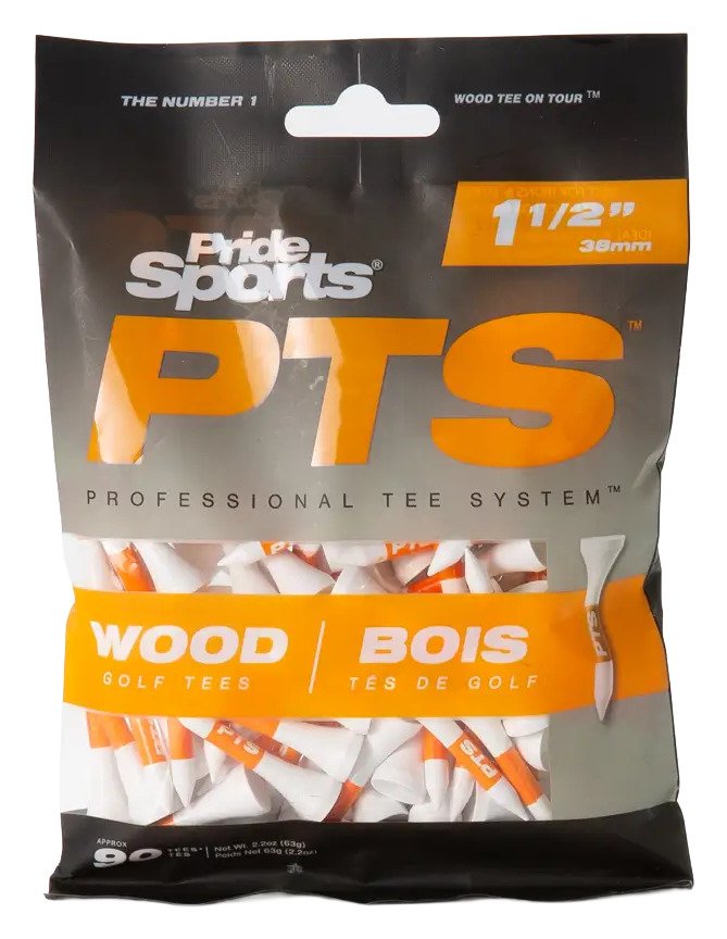 Pride Professional Tee System Prolength Mini tees en bois orange 38mm (1 1/2"), 90 tées