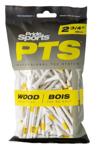Pride Professional Tee System Prolength Yellow tees en bois 69mm (2 3/4"), 100 tees