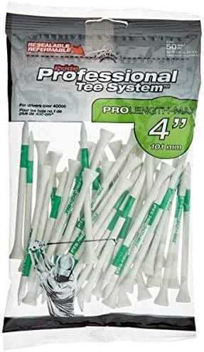 Pride Professional Tee System Prolength Max tees en bois verts 101mm (4"), 50 tees
