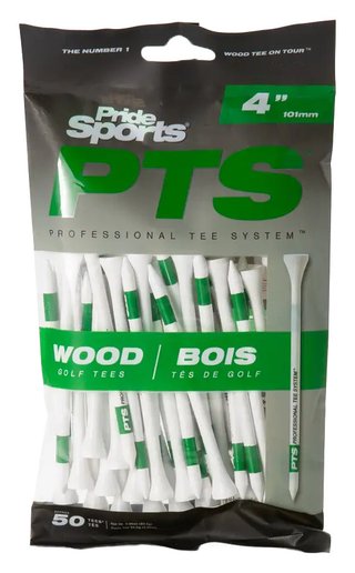 Pride Professional Tee System Prolength Max tees en bois verts 101mm (4"), 50 tees