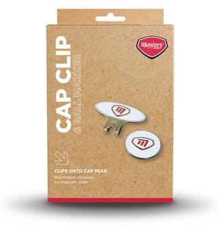 Masters Golf Cap Clip & Ball Marker marqueur de balle, blanc/rouge