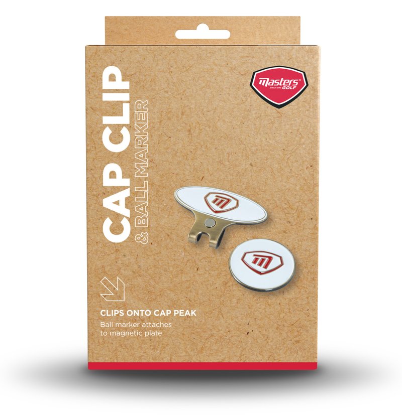 Masters Golf Cap Clip & Ball Marker marqueur de balle, blanc/rouge