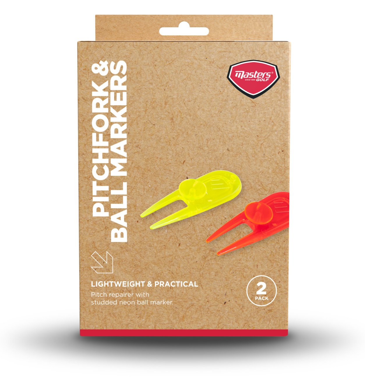 Masters Golf Neon PitchFork & Ball Markers (2 pack), multicolore