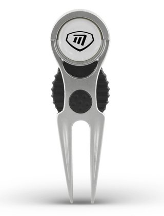 Masters Golf Deluxe Pitchfork With Marker fourche de green avec marqueur, argentée