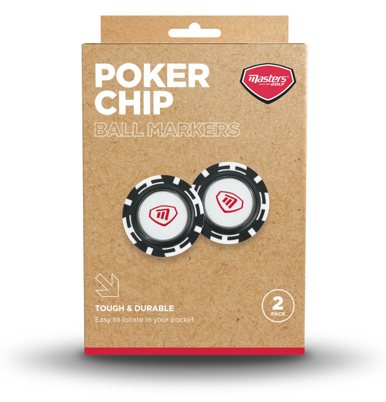 Masters Golf Poker Chips with Mag Ball Marker marqueur de balle, noir/blanc