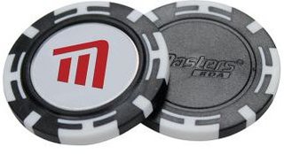 Masters Golf Poker Chips with Mag Ball Marker marqueur de balle, noir/blanc