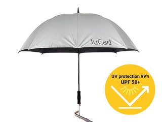 JuCad parapluie de golf télescopique 68" automatique avec épingle, argent (protection UV 99%/UPF50+)