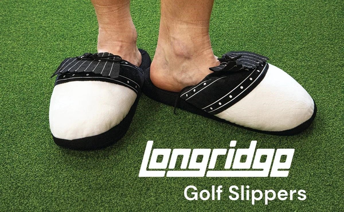 Longridge Golf Slippers (flaps) L chaussons de golf noir/blanc